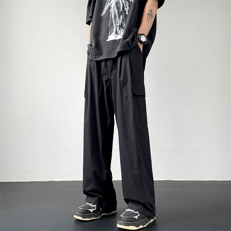 四季款4美式阔腿多口袋工装裤百搭宽松休闲裤XZ211-1-K2338-P60，男装工装外套，星座211-1