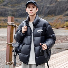 标85%白鸭绒羽绒服时尚立领短款青年学生面包服外套潮P230，男装羽绒服，星座1210A