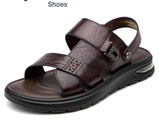 男鞋2025夏季新款休闲男士凉鞋真皮两用拖鞋外穿沙滩鞋潮流，男鞋拖鞋，泰合衣坊