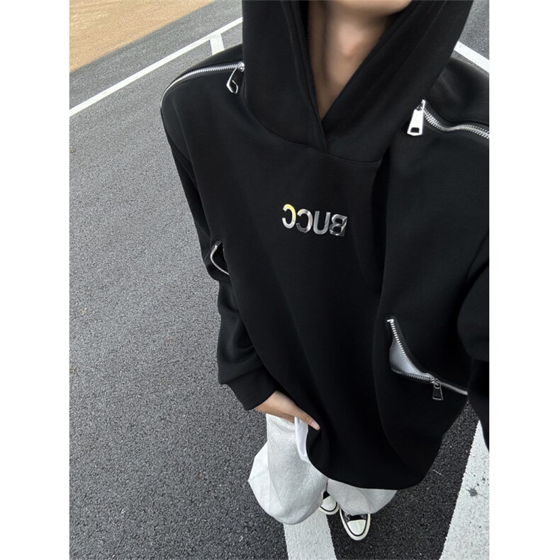 XZ1005-1-TTH0072-P60-解构垫肩拉链卫衣,男装卫衣,星座1005-1