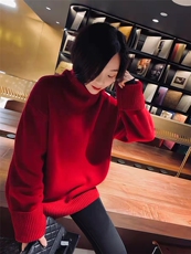 新款纯色高领打底衫贴身款软糯衫女士毛衣，女装针织衫/毛衣，解氏羊绒