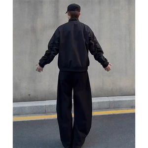 美式立领飞行夹克外套男款秋季cleanfit棒球服一整套ootd穿搭套装图片