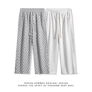时尚潮流夏季休闲直筒裤特殊格子提花新品男裤XD8807-P60-控78图片