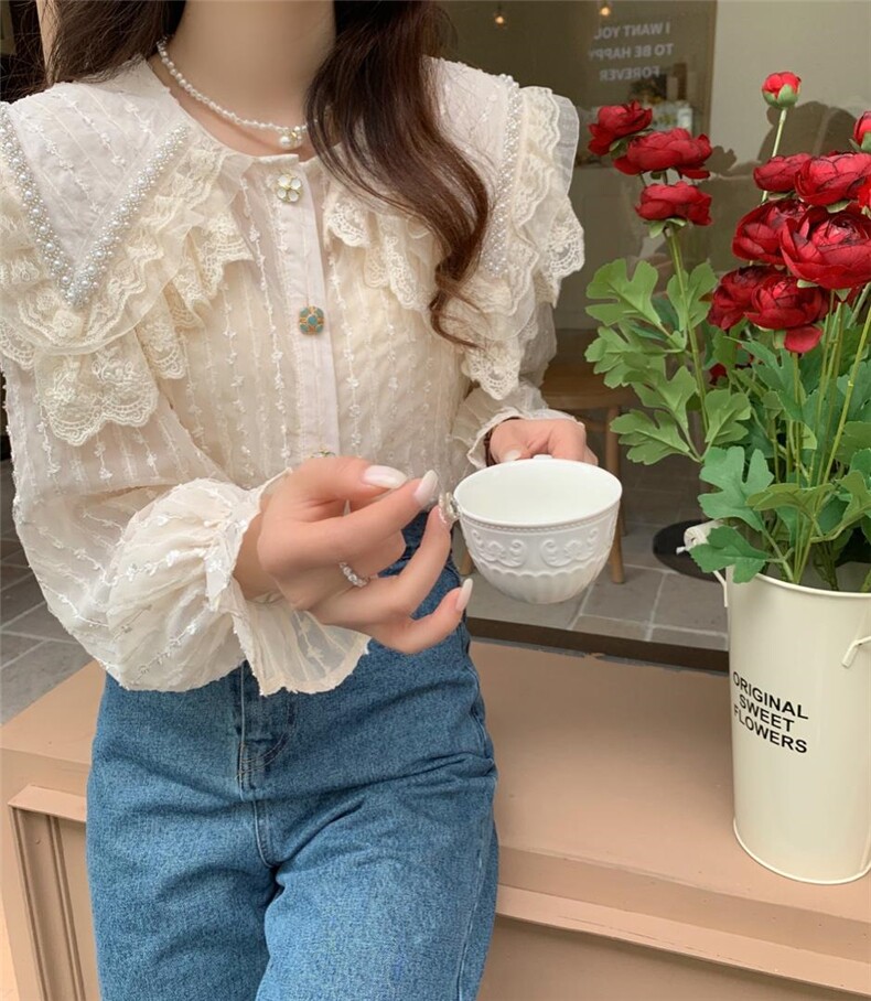 〈现货〉春季新款韩版蕾丝小衫，其它，MAN YU 蔓羽
