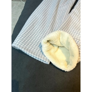 AK2484-P60千鸟格绒绒裤女秋冬24新款小众设计感加厚垂感阔腿裤图片