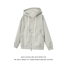 现货潮流连帽外套男女生新款春秋季超好看宽松休闲雾面PU皮衣上衣，男装皮衣，星座302B