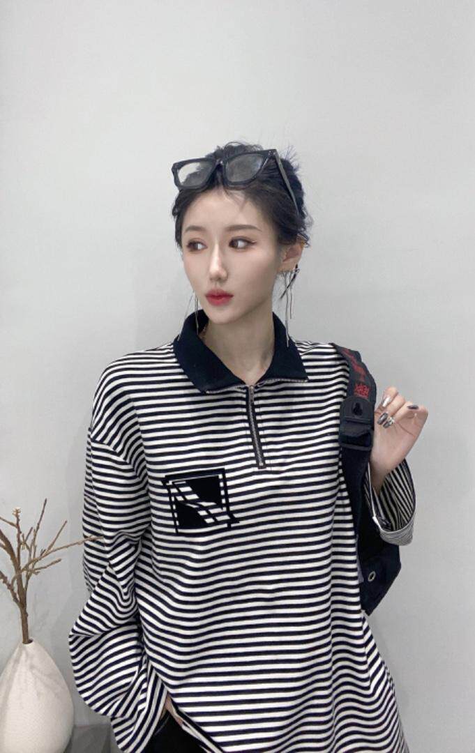 现货，2021秋装新款条放卫衣，女装卫衣/绒衫，坚持到底