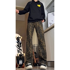 美式ins高街hiphop小众豹纹牛仔裤货号K2462特P48，男装牛仔裤，电商A063