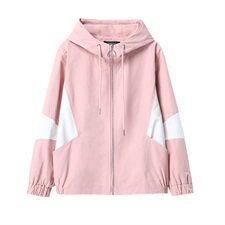 短外套女2021春秋装新款女装时尚休闲连帽春秋女士风衣外套，女装短外套，依恋蒂丝