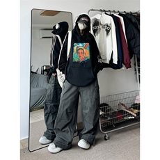 抖音得物供货提供视频秋冬重磅美式宽松织带连帽卫衣0435，男装卫衣，电商A486