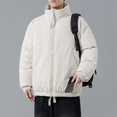 现货冬季美式休闲加厚雪山外套夹克立领纯色三防户外工装棉服，男装夹克，电商A486