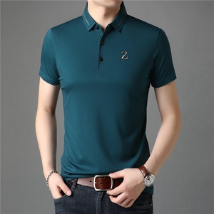 夏季新款男士翻领短袖t恤中年有领男装上衣服休闲POLO衫图片
