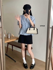 2025年夏季波点宽松精梳水洗很薄很舒适的纯棉小T，女装T恤，洛丽兰可
