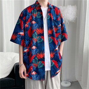 短袖衬衫春款男港风潮流C1190P26，男装衬衫，星座1116-2