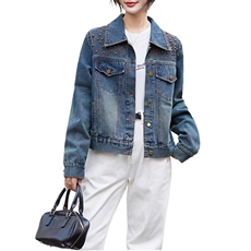 牛仔外套女小个子2025春秋季韩版宽松显瘦休闲气质洋气百搭上衣潮，女装牛仔外套，潮流依族