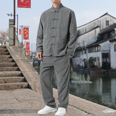 男士外套灯芯绒夹克套装盘扣立领风XZ1512-2501套装-P110，男装夹克，星座1512