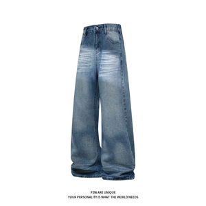 B221 美式ins高街暗黑重工艺修身微喇牛仔裤LK26639-特P45控78图片