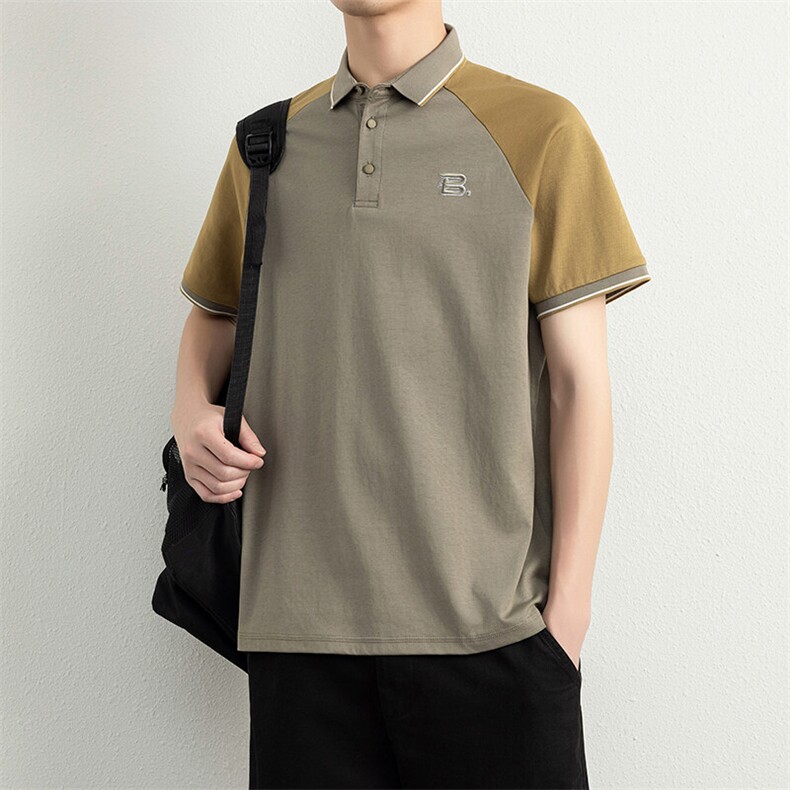 无影墙夏季短袖男刺绣翻领POLO衫T恤宽松休闲半袖上衣YD3303-P38，男装Polo衫，星座310B-3