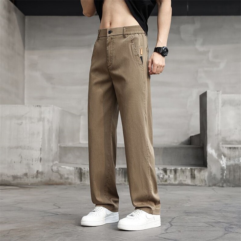 莱赛尔天丝牛仔裤男夏季薄款宽松直筒2025潮牌夏天冰丝休闲长裤子图片