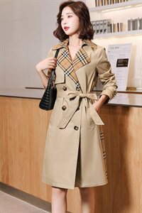 卡其色风衣女中长款小个子2022春秋装流行气质外套百搭休闲大衣春秋图片