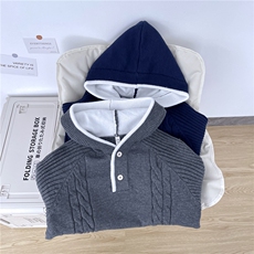 拼色连帽绞花纹男士毛衣秋冬季cleanfit男装衣服MY38-P73，男装针织衫/毛衣，星座308B-2