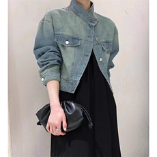 W10536-P43网图现货新款设计感短款牛仔外套机车服高品质，男装工装外套，星座1608