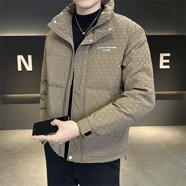 标50绒2025冬季跑量新款男士立领时尚潮流白鸭绒羽绒服夹克,男装夹克,电商A225