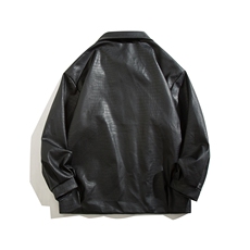 TP78现货鳄鱼纹PU皮韩系大众简约流行皮衣夹克外套A170-W332，男装皮衣，电商A170