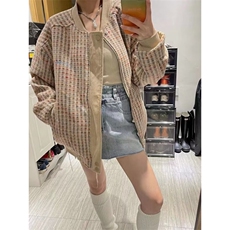 W10563-P78网图现货复古格子双面穿夹克宽松百搭潮流外套高品质，男装夹克，星座1608