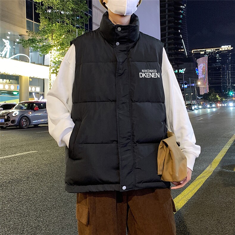 夜景50新标时尚字母印花宽松保暖羽绒马甲A247-MJ617P115控158,男装背心/马甲,电商A247