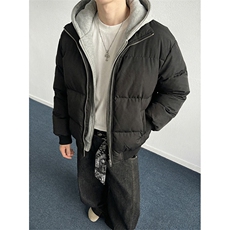 现货高品质重磅工艺美式高街假两件PU皮棉衣男女加厚棉服外套，男装棉衣，电商A486-1