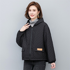 2023冬季连帽时尚休闲夹棉加厚保暖舒适外套，女装棉衣/棉服，独衣靓