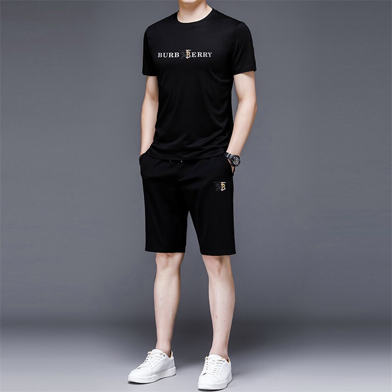 2023年夏款潮流休闲时尚男士运动短袖短袖套装P130,男装休闲套装,电商D223-1