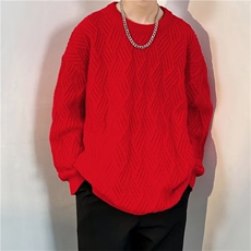 日系麻花长袖毛衣男女宽松线衣内搭ins潮秋冬季针织衫MZ960-P49，男装针织衫/毛衣，星座412-3