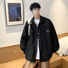 港风华夫格工装衬衫大码M-5XL情侣衬衣男长袖衬衫男CS7754P45控80，男装衬衫，星座227-7