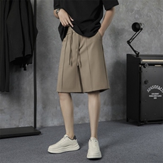 五分裤男女韩版潮流垂感褶皱松紧腰2025夏季ins休闲短裤K6279-P36，男装牛仔裤，星座412-3