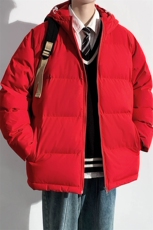 冬上新青少年加棉加厚棉服潮纯色宽松连帽棉衣外套男女9979-P80，男装棉衣，电商A441-1