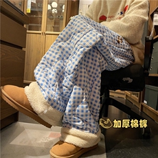 抖音品质冬季加棉加厚保暖格子宽松休闲棉裤B315-K912-P65控88，男装休闲裤，电商B315