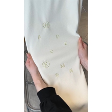 女模视频切片）重磅字母刺绣弯刀卫裤直筒纯色休闲长裤KK171-P55，男装休闲裤，星座1213