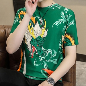 男士短袖t恤时尚休闲夏天宽松2023夏季新款青年打底衫上衣服体恤图片