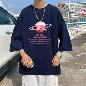 Q11184-P30 春夏季七分袖t恤男大码五分袖男短袖中袖图片