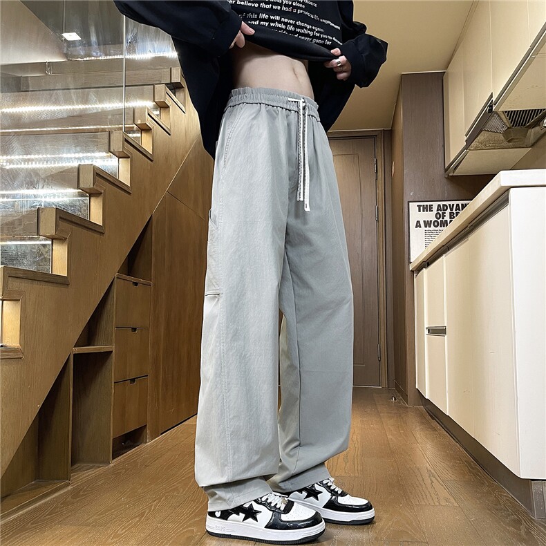 休闲裤男2025秋季新款宽松直筒阔腿裤美式潮流百搭长裤子M557-P40,男装休闲裤,星座509