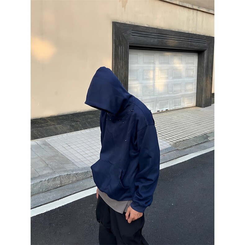 复古钉珠刺绣设计连帽卫衣男女宽松休闲帽衫外套1008-LY7455-P50,女装短外套,星座1008
