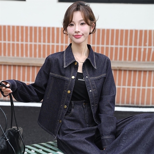 现货气质显瘦女装高级感24年新款秋季高端欧货牛仔喇叭腿裤两件套