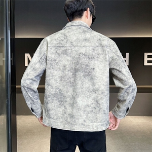 高级感外套男装品质夹克订制针织扎染面料C317-J6620-P135图片