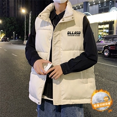 港风冬季新款立领马甲白鸭绒羽绒服男潮宽松男MJ610P115控158，男装羽绒服，电商A268A