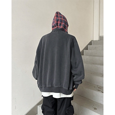 格子拼接连帽卫衣男女复古潮牌美式高街假两件开衫外套Y8088-p68，女装短外套，星座1008