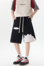 8XL-M特大码短裤男夏季新款大码vibe破洞拼接高街短裤DK1518P50，男装休闲裤，电商D206-1
