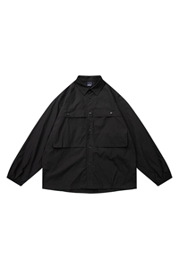 PL1202 两色大口袋收口袖长袖衬衫图片