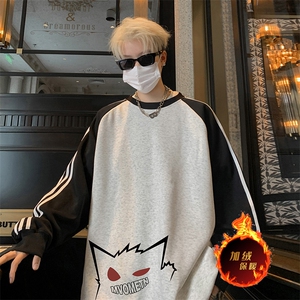 抖音得物供货 提供视频秋冬重磅美式宽松织带圆领卫衣07157图片